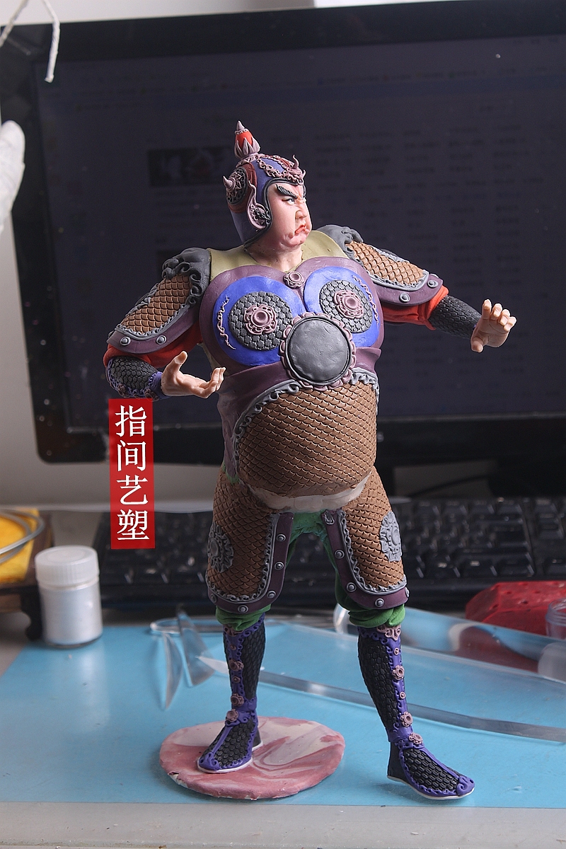 贺加贵面塑软陶(韦陀菩萨 )(图ZNzY4MDM5MjQ=) - 手办/模玩 - 站酷设计师贺加贵3D翻糖原创素材 - 站酷ZCOOL