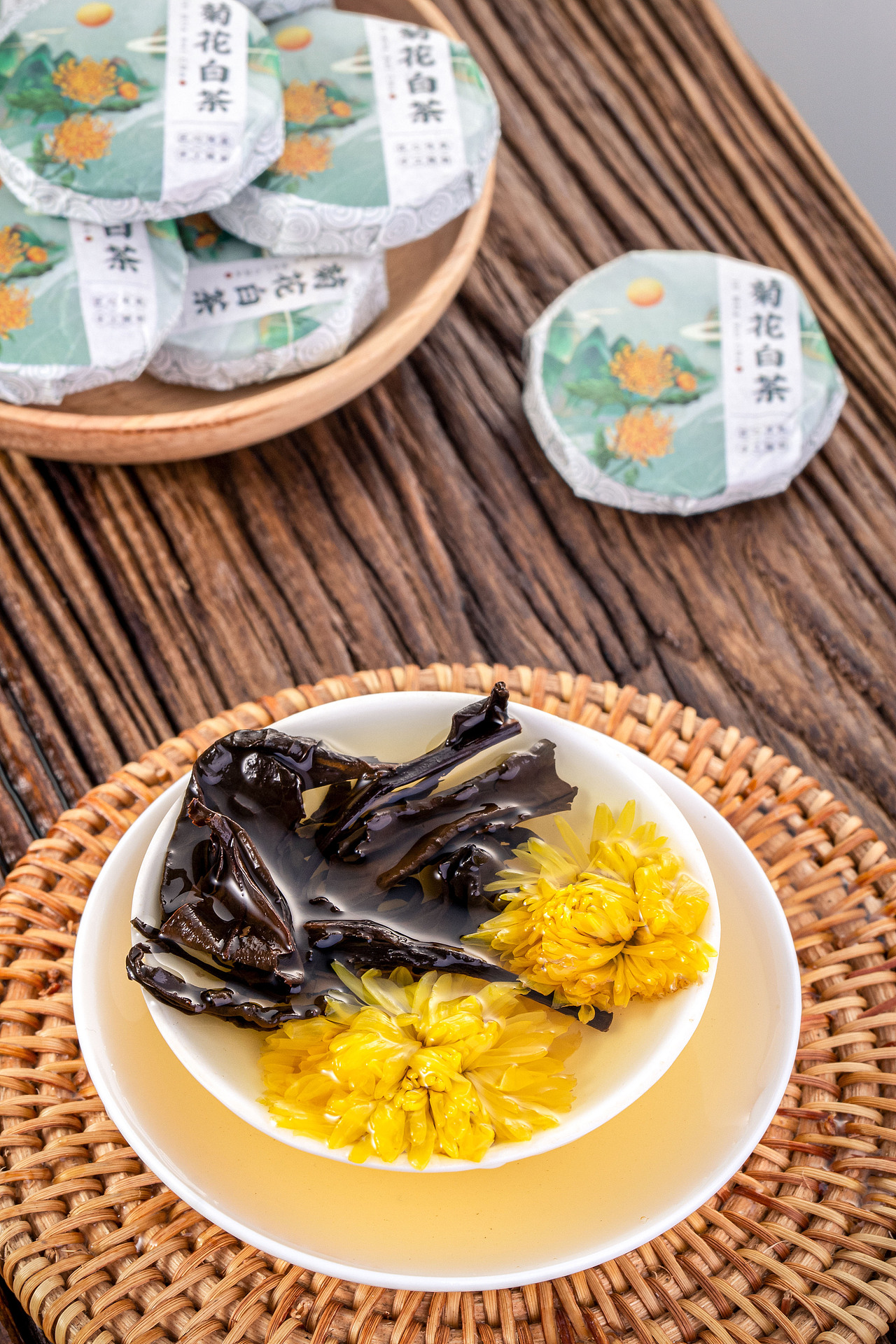 菊花白茶（图ZMjMxNTU5MzM2） - 产品摄影 - 站酷设计师粥配饭原创素材 - 站酷ZCOOL