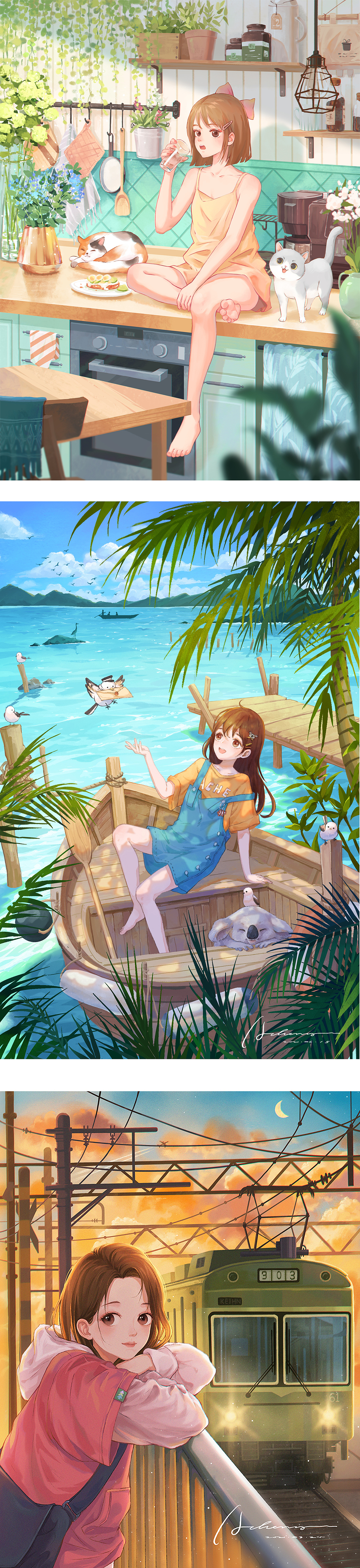 2021插画作品合集（图ZMjg2MjMzNjI0） - 创作习作 - 站酷设计师阿橙的桔原创素材 - 站酷ZCOOL