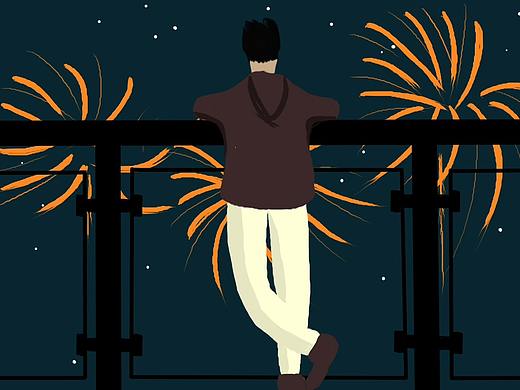 色彩构成练习：<一个人>