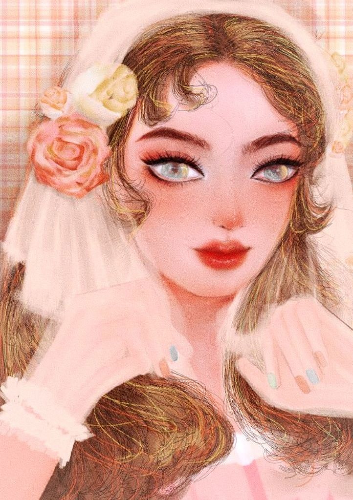 人物插画——花女