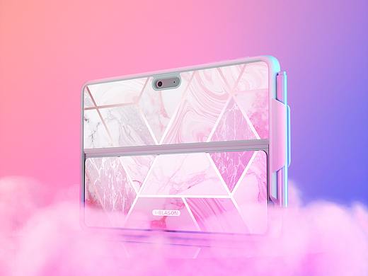 一些粉粉的壳子