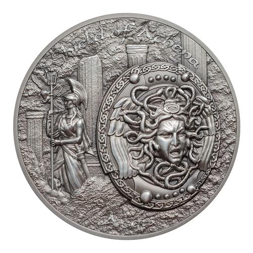 后来普修斯将美杜莎的头颅献给了雅典娜,雅典娜将头颅嵌到了神盾里:蛇