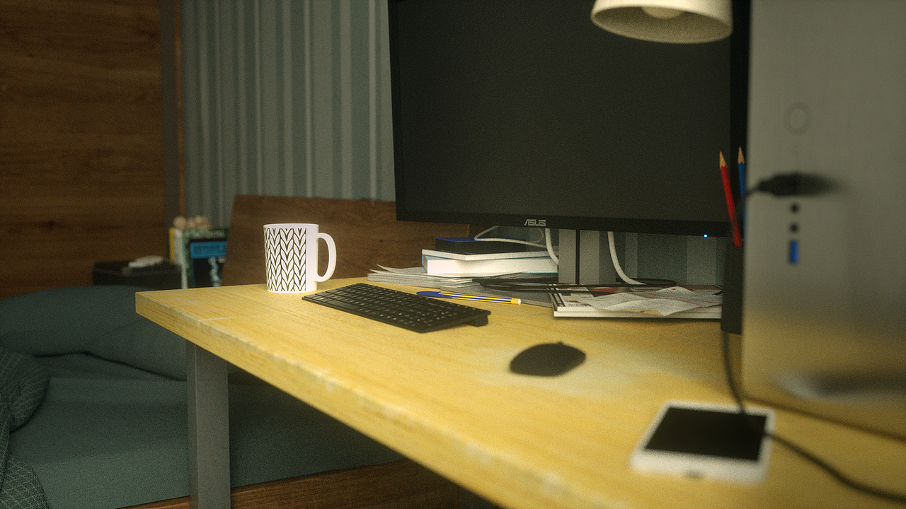 【个人练习】PROJECT26 室内场景——卧室（图ZMTUxMDAxNzI4） - 场景 - 站酷设计师Jackie_BMX原创素材 - 站酷ZCOOL