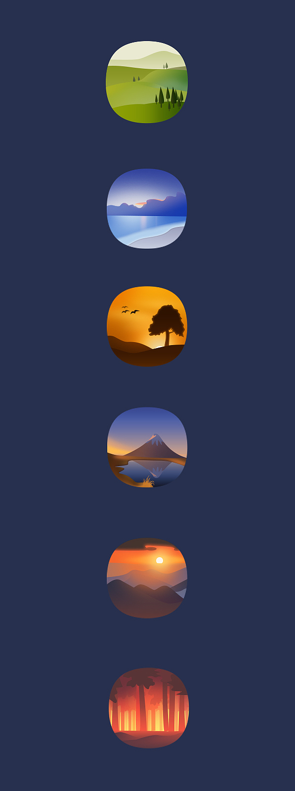 扁平化风景（图ZMzQ0NTQ0MDQ=） - 图标 - 站酷设计师玄小包原创素材 - 站酷ZCOOL