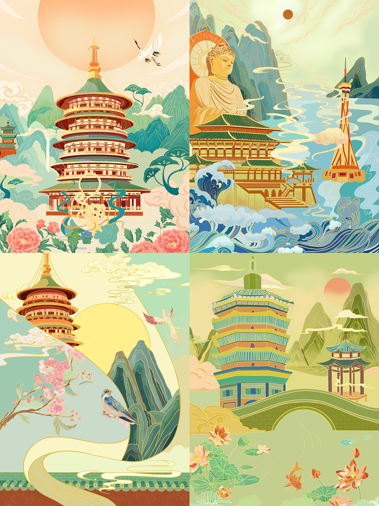 【国风插画】米兰时装周 设计河南 文创设计（图ZMzI5NDE0MTA4） - 商业插画 - 站酷设计师Sndwbsuy原创素材 - 站酷ZCOOL