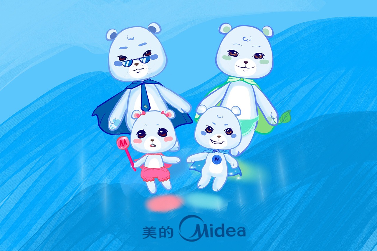 了不起的美的熊一家（图ZODY5MjQxNDA=） - IP形象 - 站酷设计师肉肉地原创素材 - 站酷ZCOOL