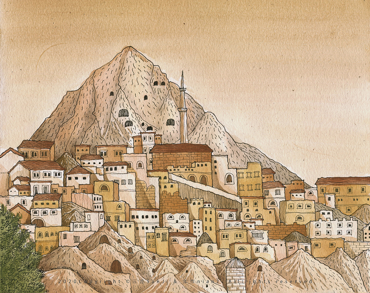 城市建筑-手绘（图ZMjM4NjA2MzIw） - 商业插画 - 站酷设计师SanJi三吉原创素材 - 站酷ZCOOL