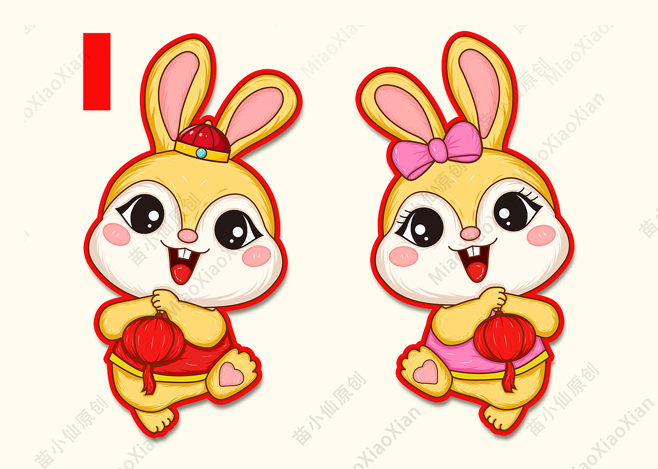 兔年插画 兔年门贴 兔年挂件 兔年文创