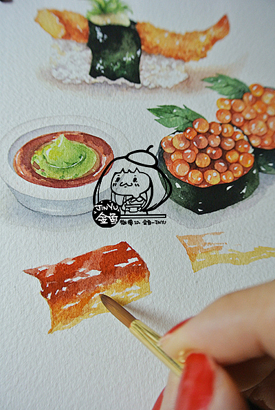 金鱼手绘美食——寿司一箩筐