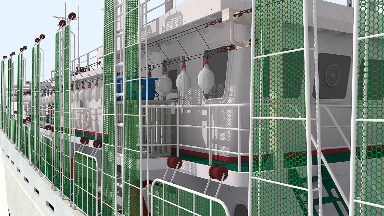 一个渔船建模的动画模型