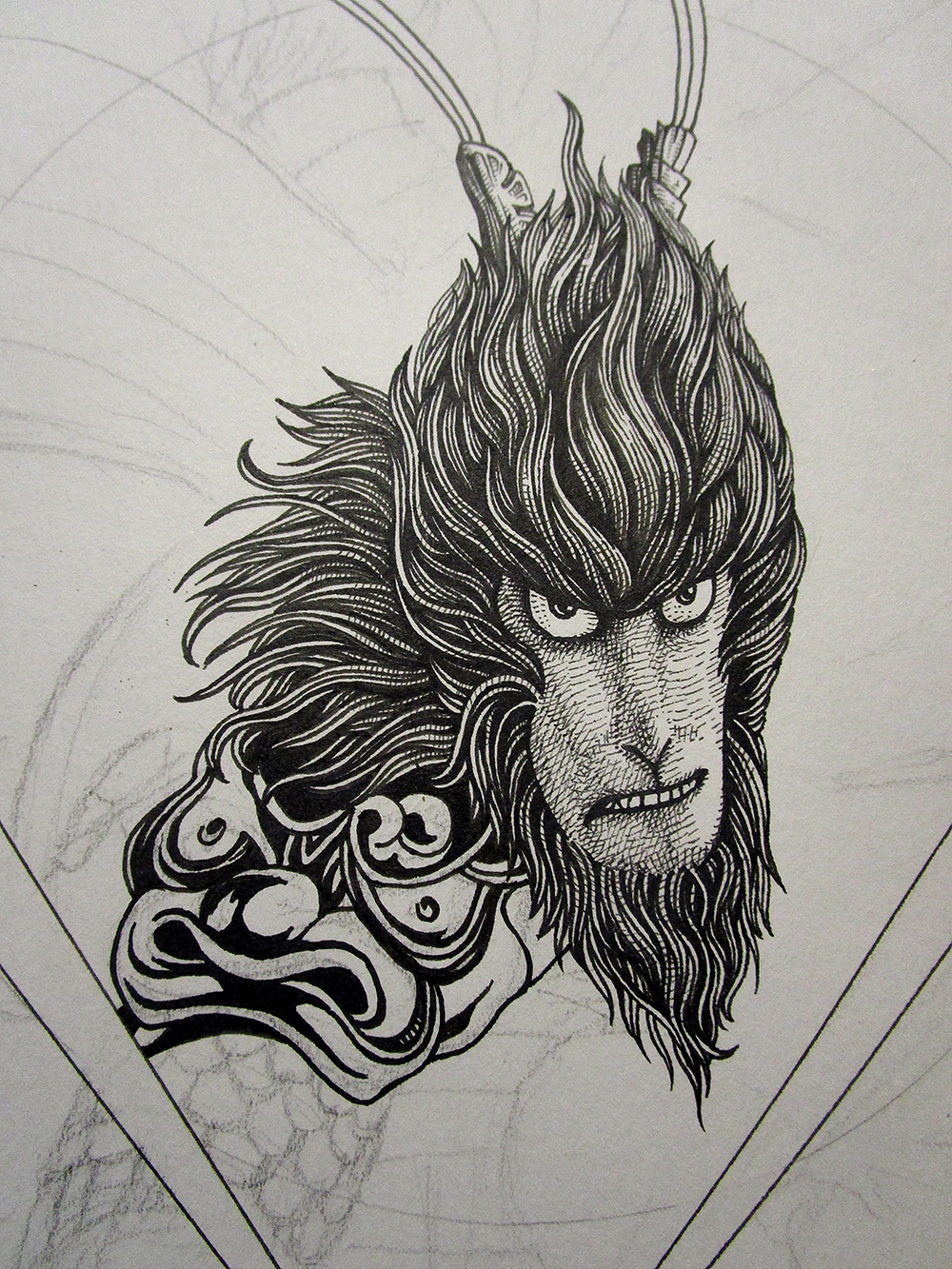 大圣归来手绘封面过程详解