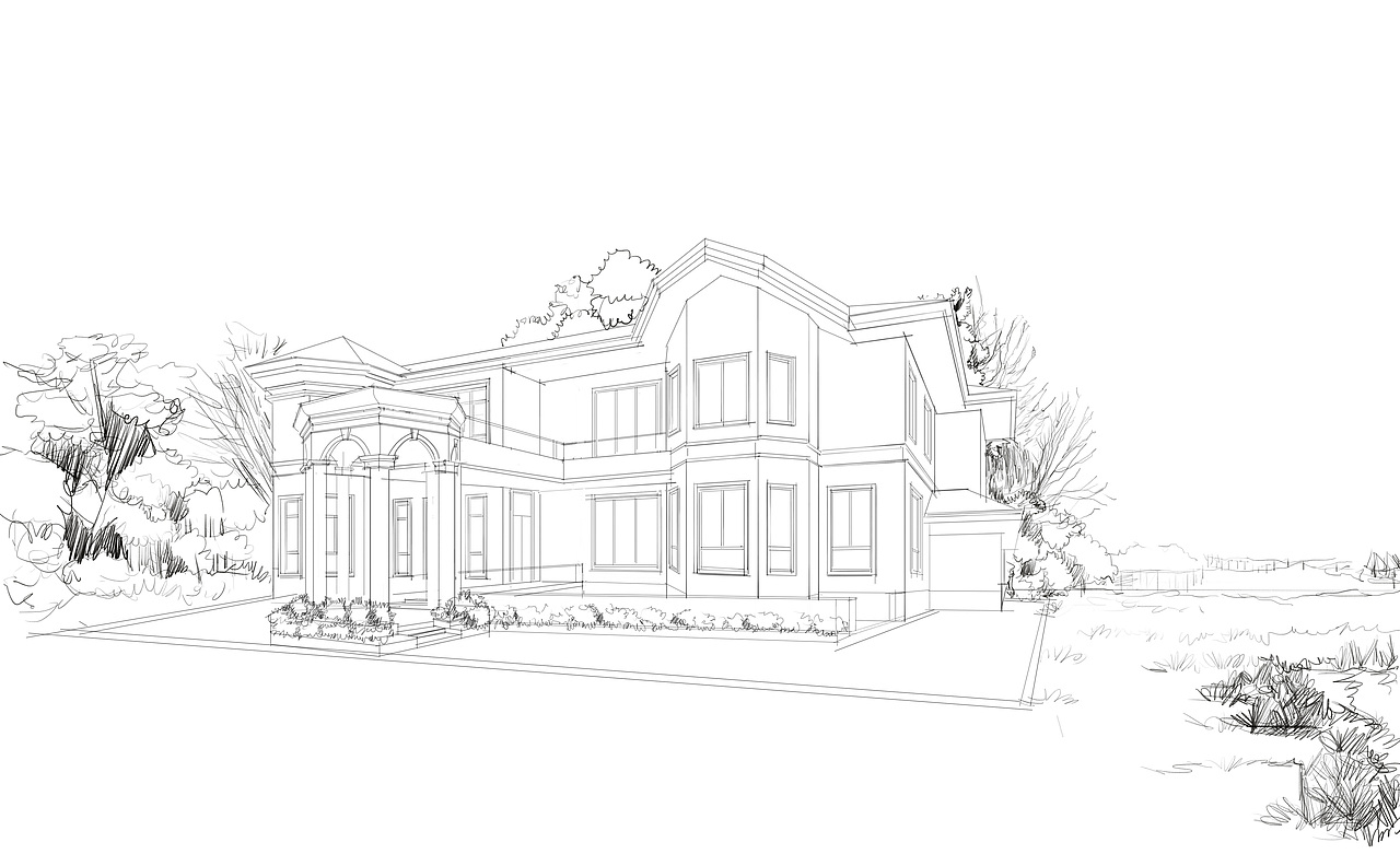 上海别墅外观(电脑手绘效果图)