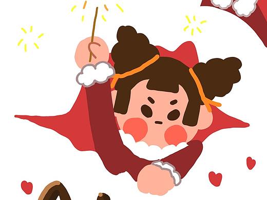 明信片插画可爱少女复古