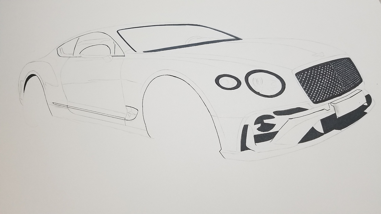 马克笔手绘宾利欧陆