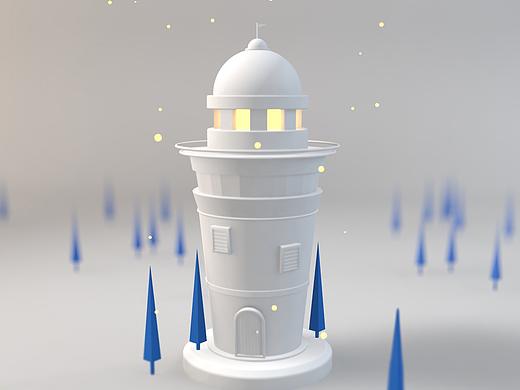 「 C4D 每日练习 」胖胖小灯塔