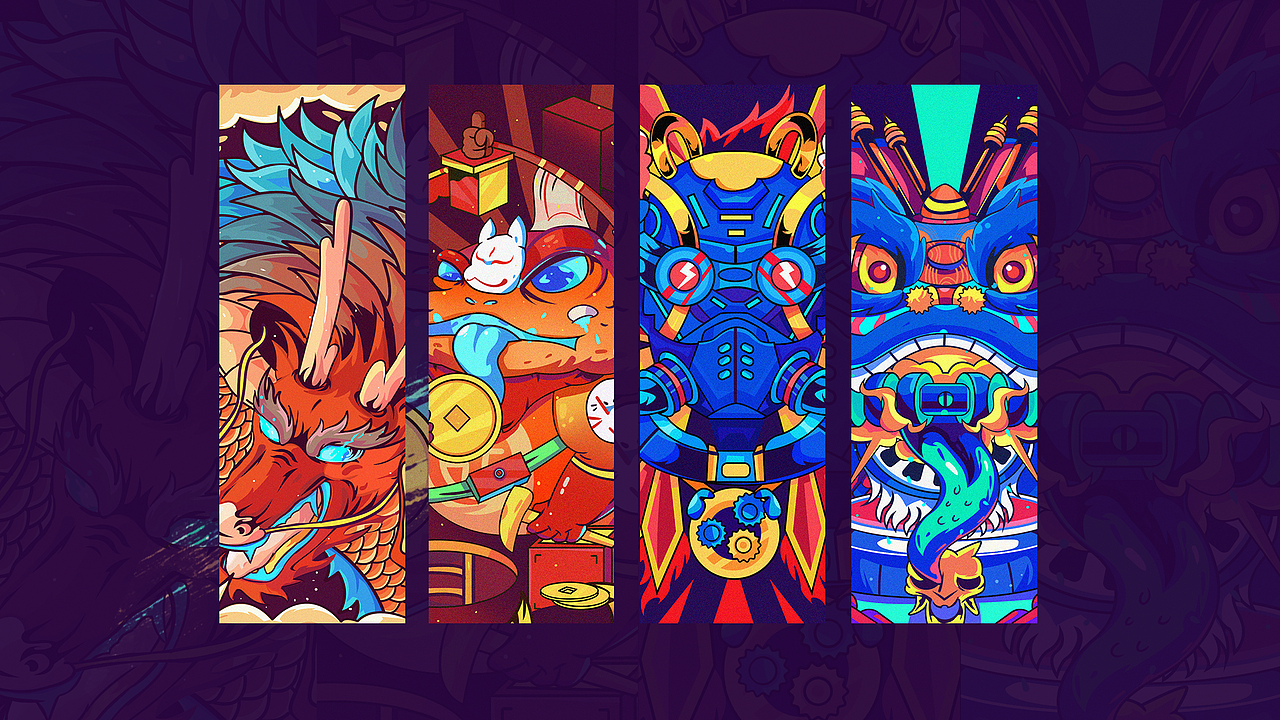 临摹大神“斑驳”系列插画~