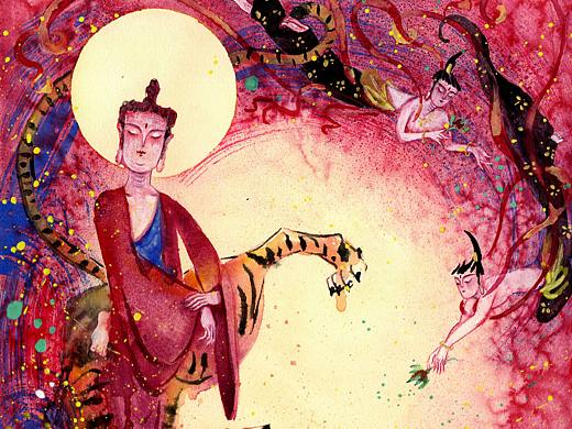 梦回敦煌·系列二丨综合材料手绘插画三月总结