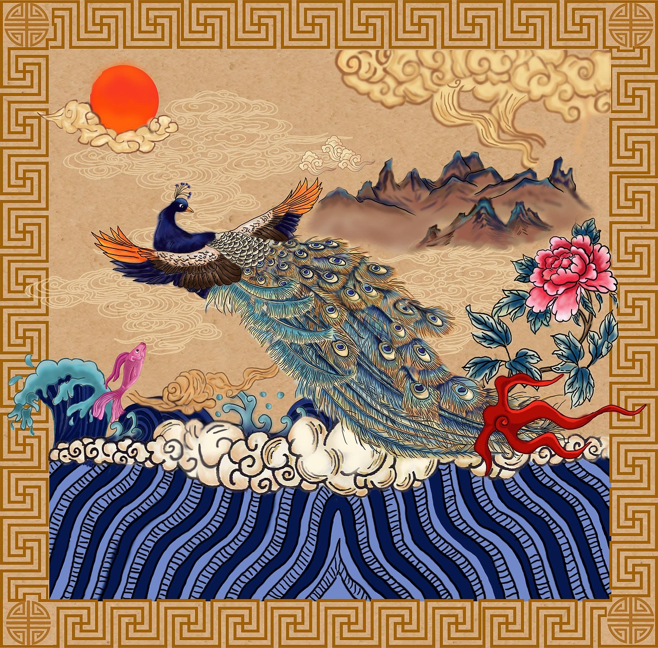 创意文官补子（图ZNDI2NzE3NjA=） - 商业插画 - 站酷设计师加零加零原创素材 - 站酷ZCOOL