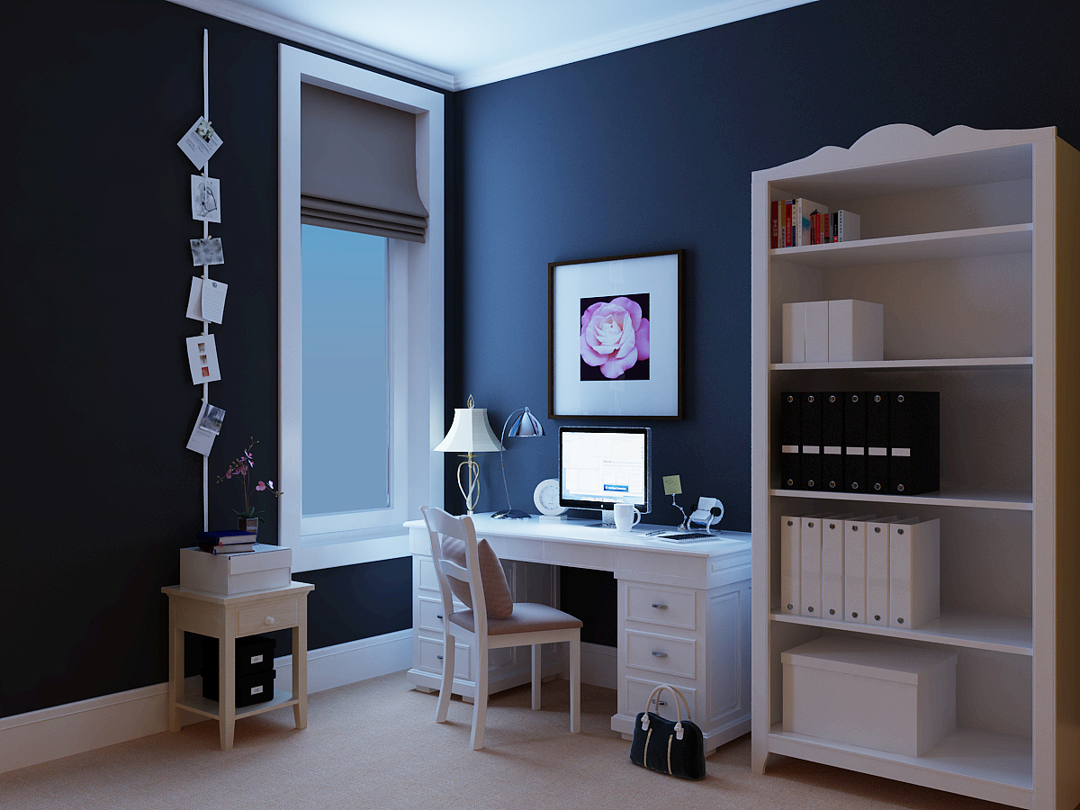 vray灯光制作书房夜晚灯光