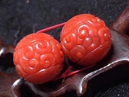 保山南红回纹对珠