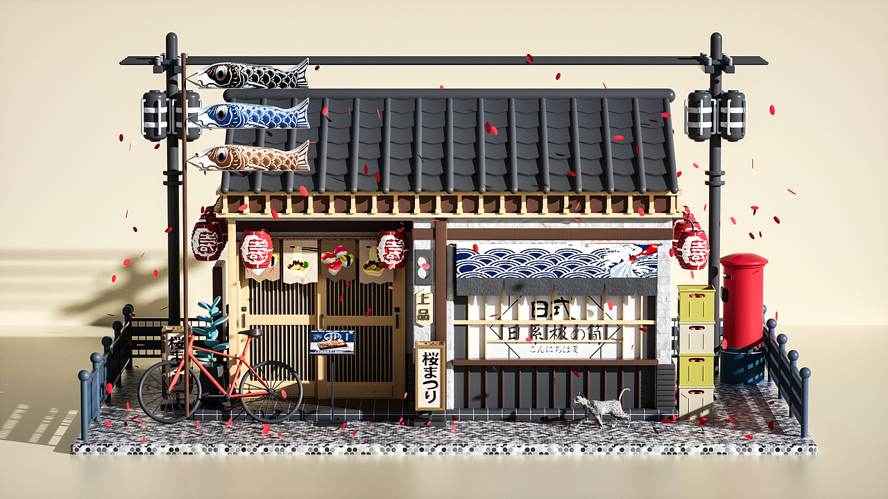 C4D节日场景渲染