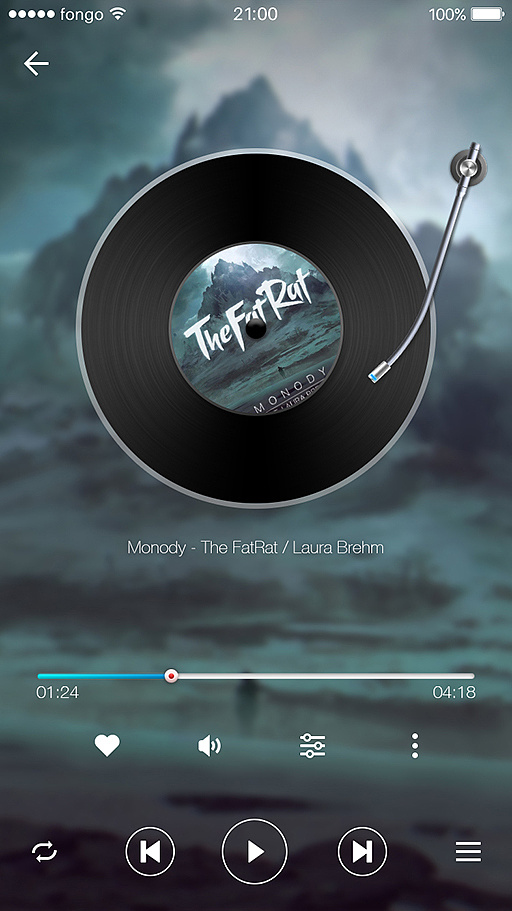 广州  |  设计爱好者 播放器 ui界面  很大程度上借鉴了网易云音乐