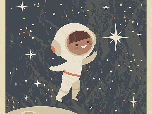 平面设计:创建复古风格的宇航员海报