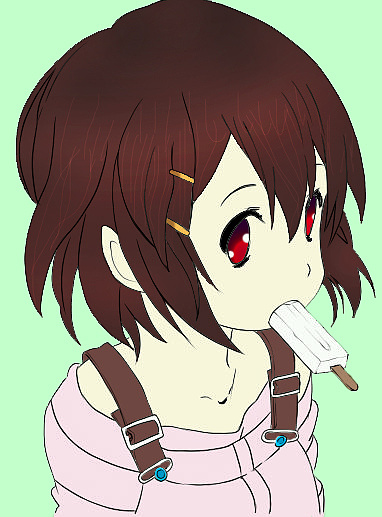 上色——吃冰棍的女孩