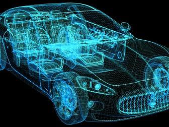 汽车线框模式渲染 全息效果
