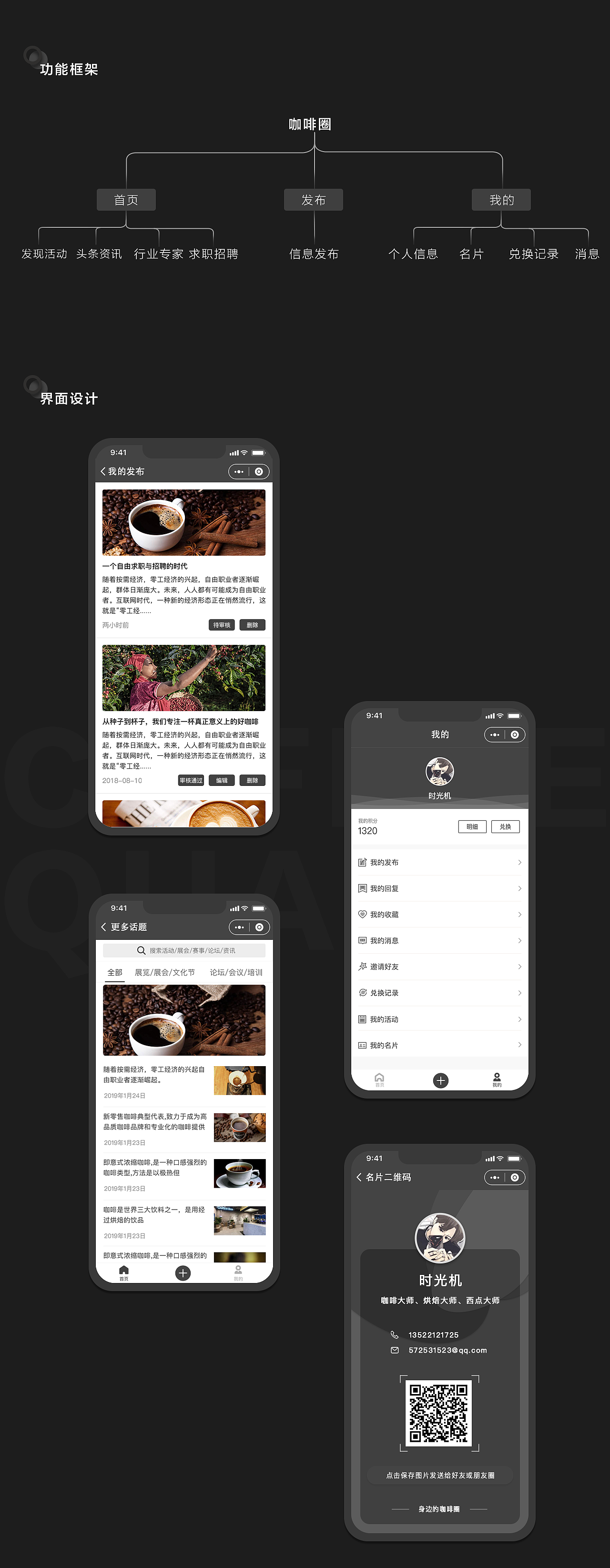 “咖啡小程序”咖啡圈（图ZMTY3NjE2ODgw） - APP界面 - 站酷设计师壹一ZHANG原创素材 - 站酷ZCOOL