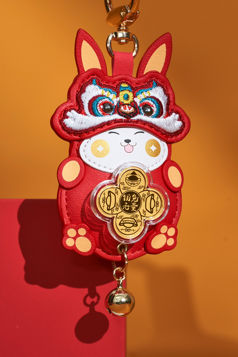钱兔无量-刺绣生肖兔黄金挂件（图ZMzIwMjAzOTU2） - 其他手工艺 - 站酷设计师银与奥鑫福金银礼原创素材 - 站酷ZCOOL