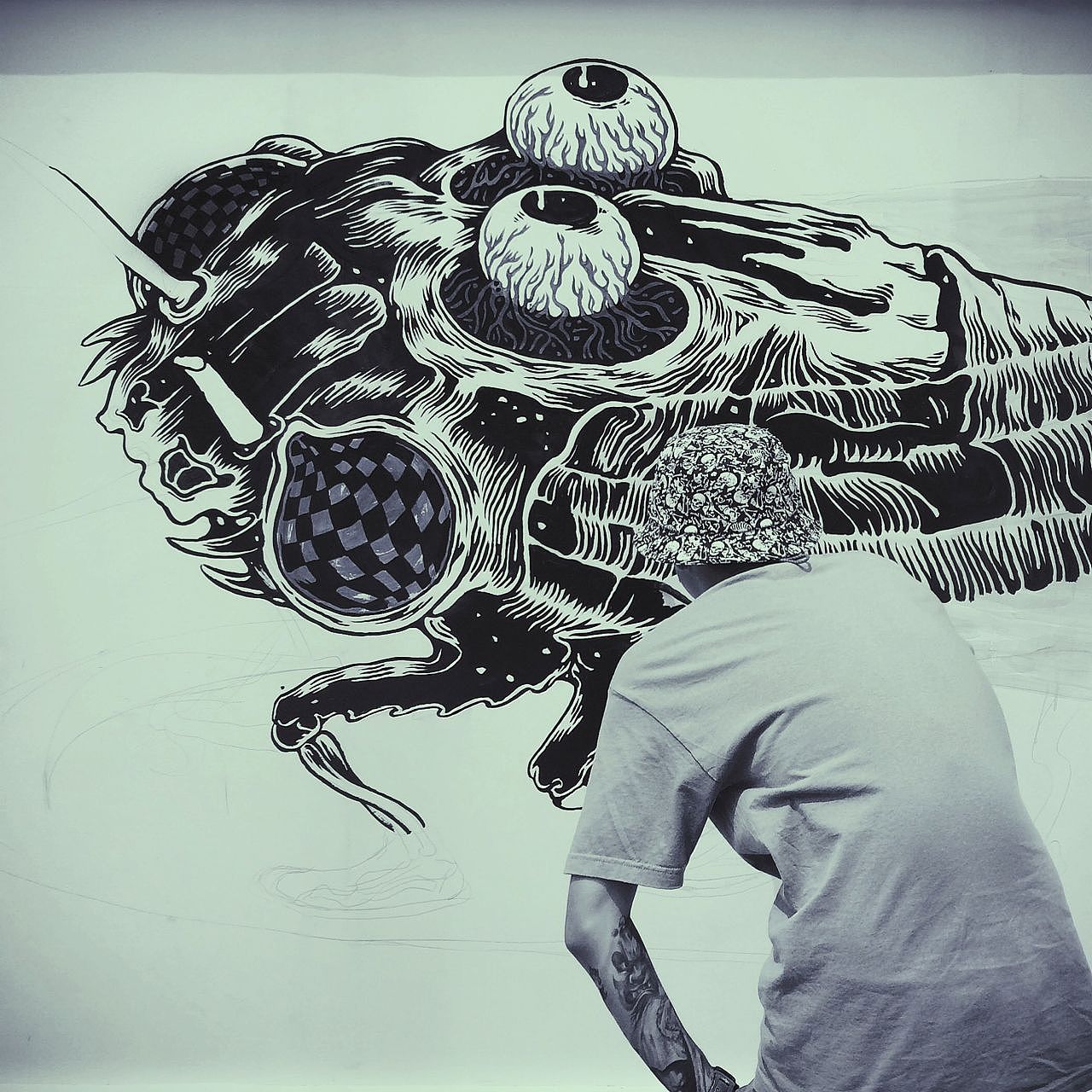 我的头和画面融合了。