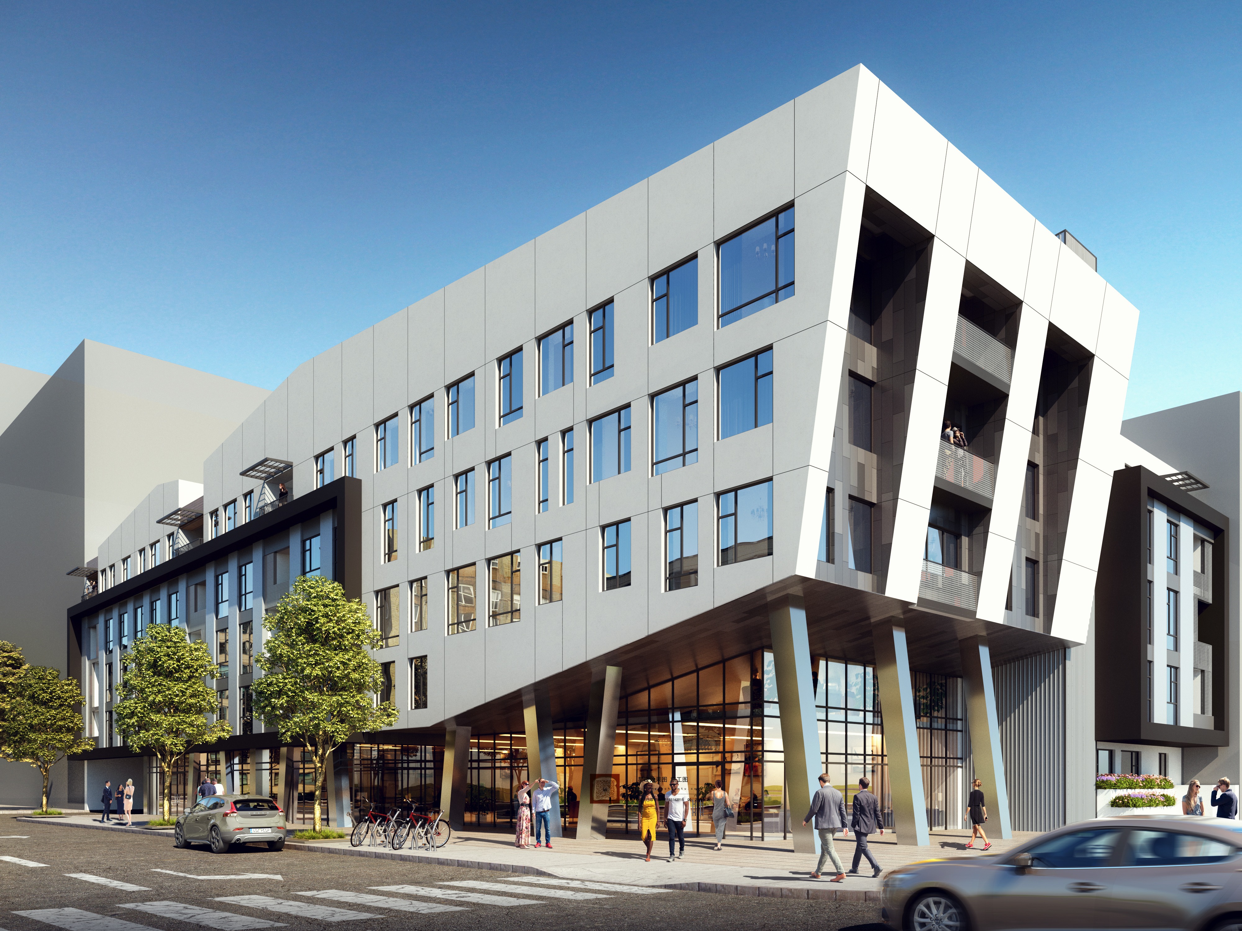 室外建筑——办公写字楼商场外立面透视合集