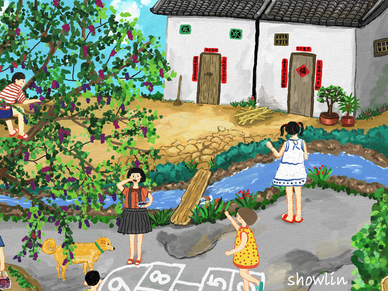 潮汕传统民俗绘画图片