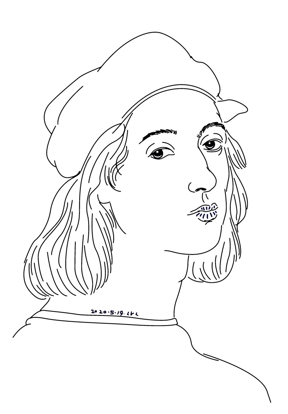 刘勇良线描作品:文艺复兴时期的艺术三杰