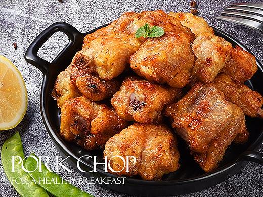 蒜香猪排美食摄影