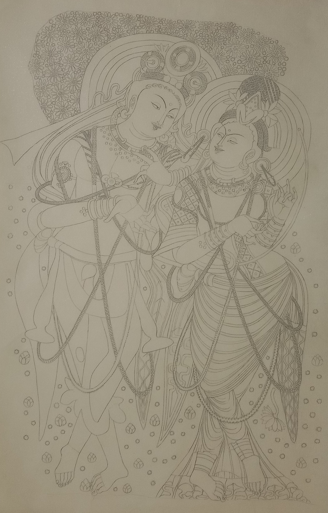 龟兹壁画线描|纯艺术|绘画|清水画室 - 临摹作品 - 站酷 (zcool)