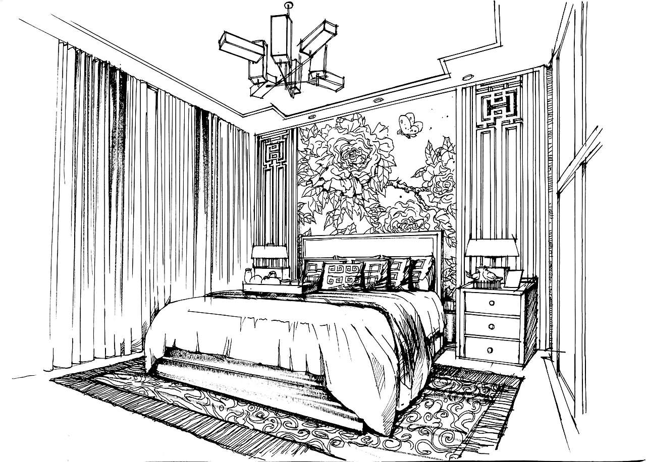 室内手绘效果图（图ZNjUxMjY2NDg=） - 家装设计 - 站酷设计师调色板22原创素材 - 站酷ZCOOL