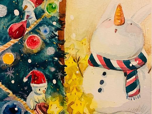 圣诞节的小插画(个人主页-ZNTcyNjYyMTY=) - 创作习作 - 站酷设计师海鸽鸽原创素材 - 站酷ZCOOL