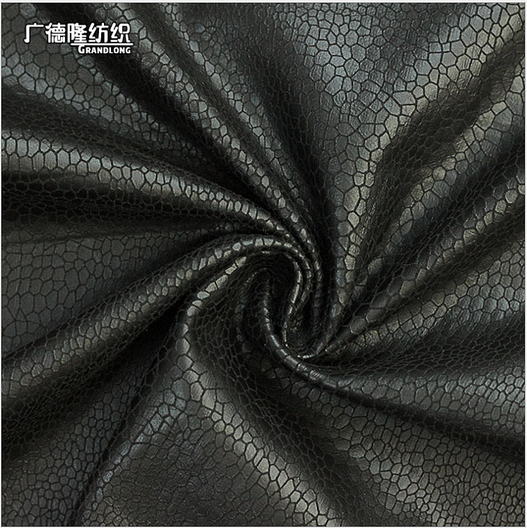 春秋爆款广德隆纺织蛇皮纹柔软烫金麂皮绒上衣箱包