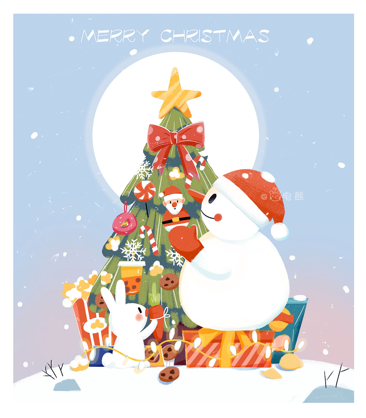 原创插画小雪人的美好时光之圣诞篇（图ZMjM1NDAzNzYw） - 商业插画 - 站酷设计师一几波妞酱原创素材 - 站酷ZCOOL