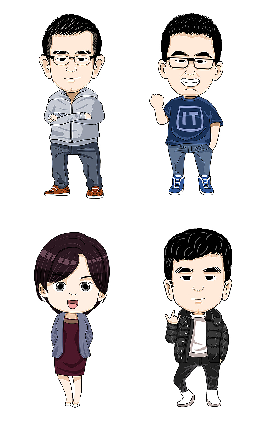 q版人物形象设计(附过程gif)|插画|商业插画|钱大江_原创作品-站酷