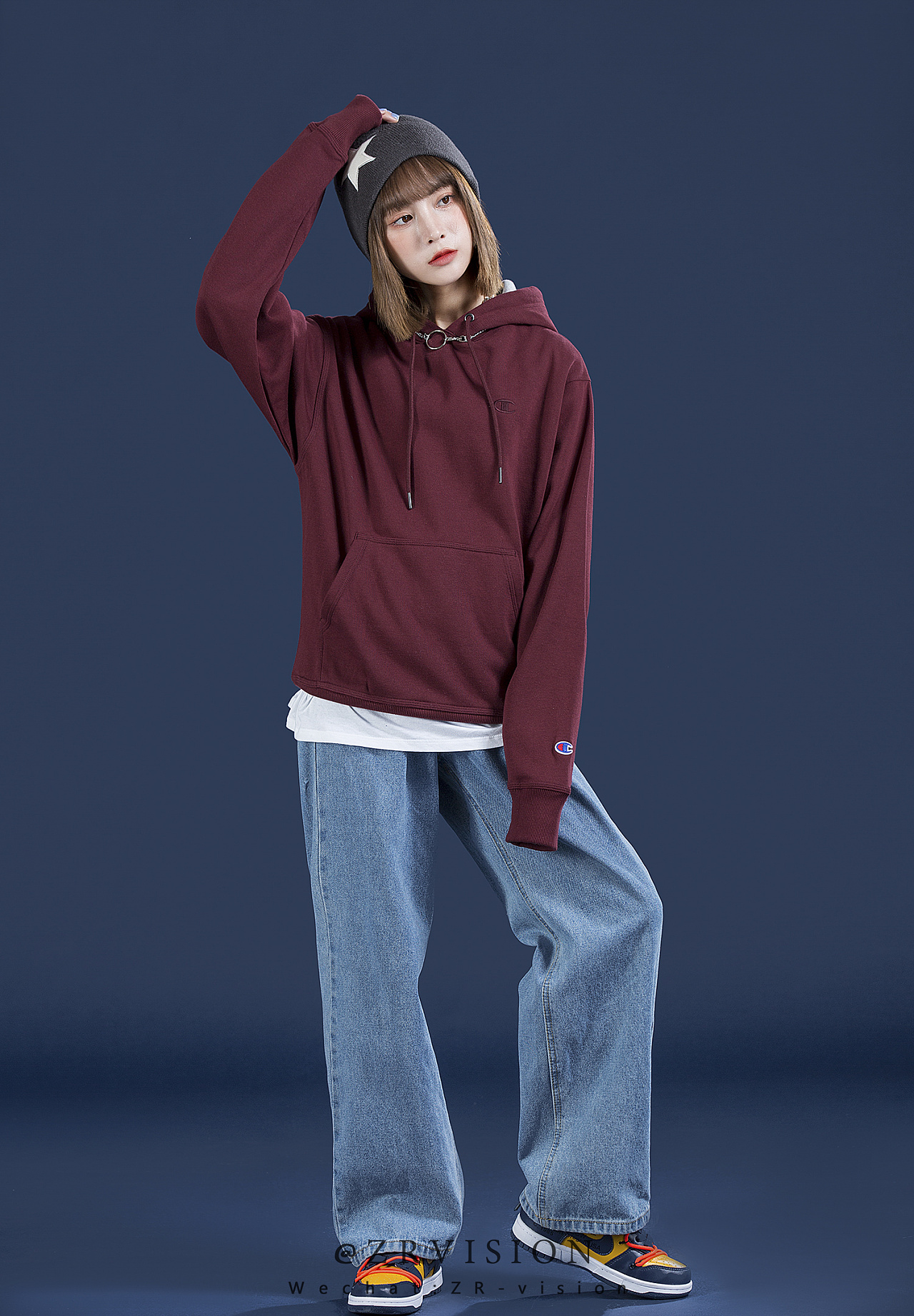 学院风美潮日潮流服装女装卫衣毛衣运动服拍摄拍照摄影