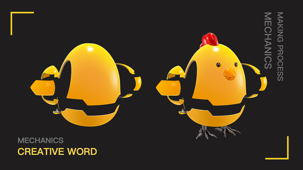 机械鸡写实图标 ps写实