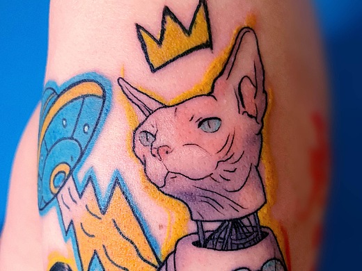 机械猫涂鸦纹身