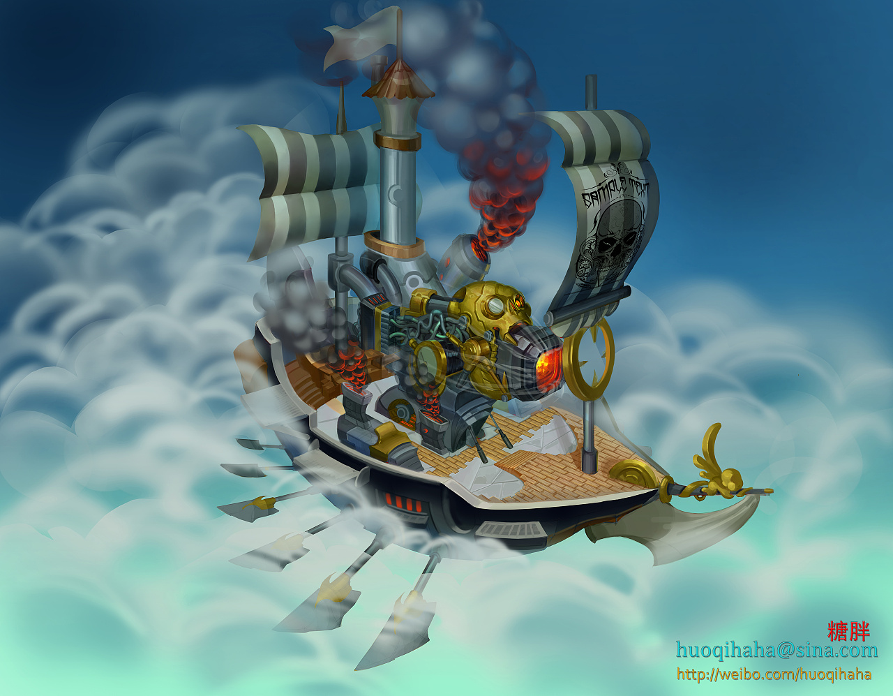 卡通帆船 海盗船 木船 战船-cg模型免费下载-CG99