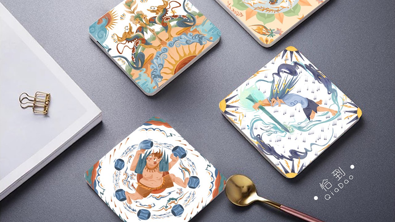 丝绸之路杯垫-一带一路-景区文创敦煌纪念品-插画|平面|其他平面|恰到