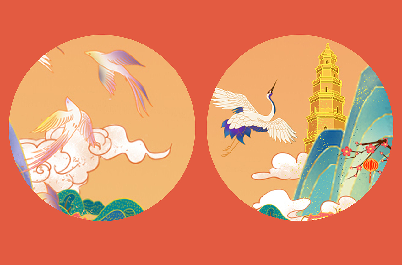 金科湖北城市新年插画（图ZMjg0MzkyNjA4） - 商业插画 - 站酷设计师如果风是轻的原创素材 - 站酷ZCOOL