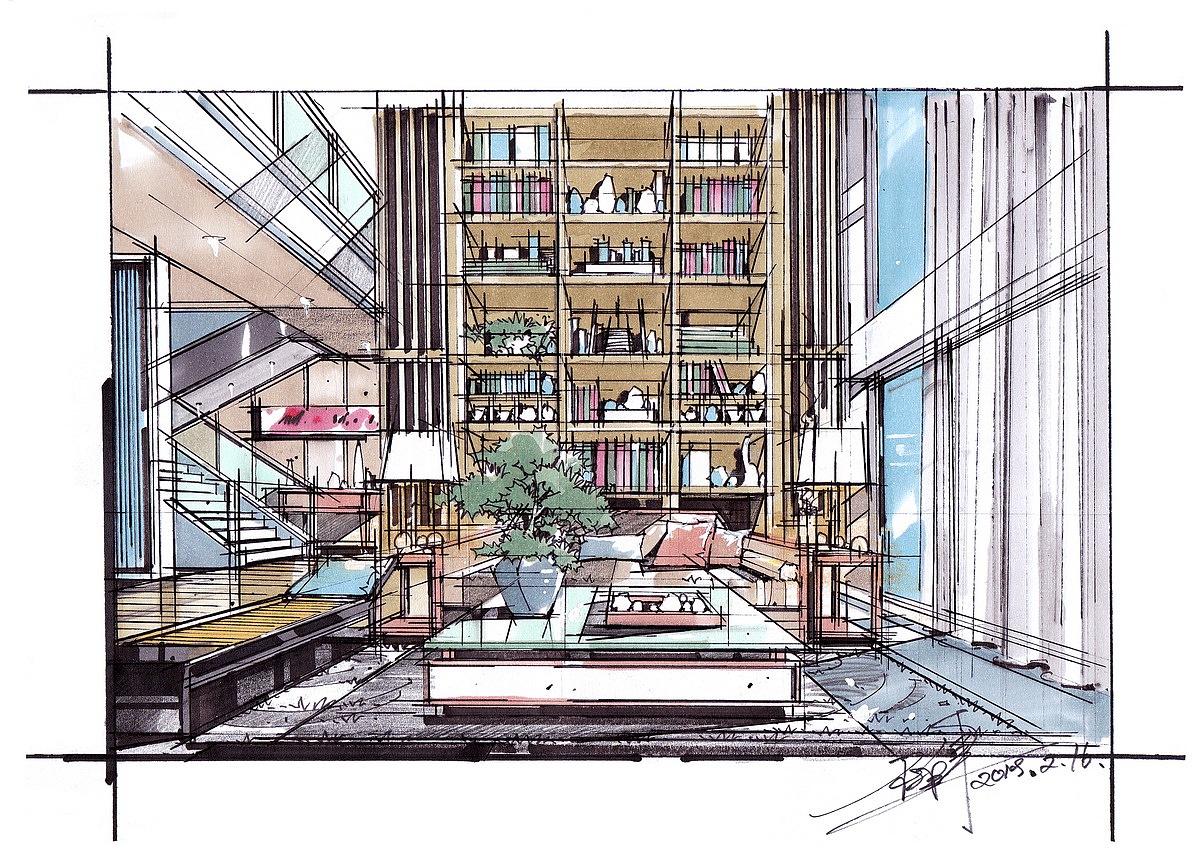 杜健室内手绘作品(卓越手绘)